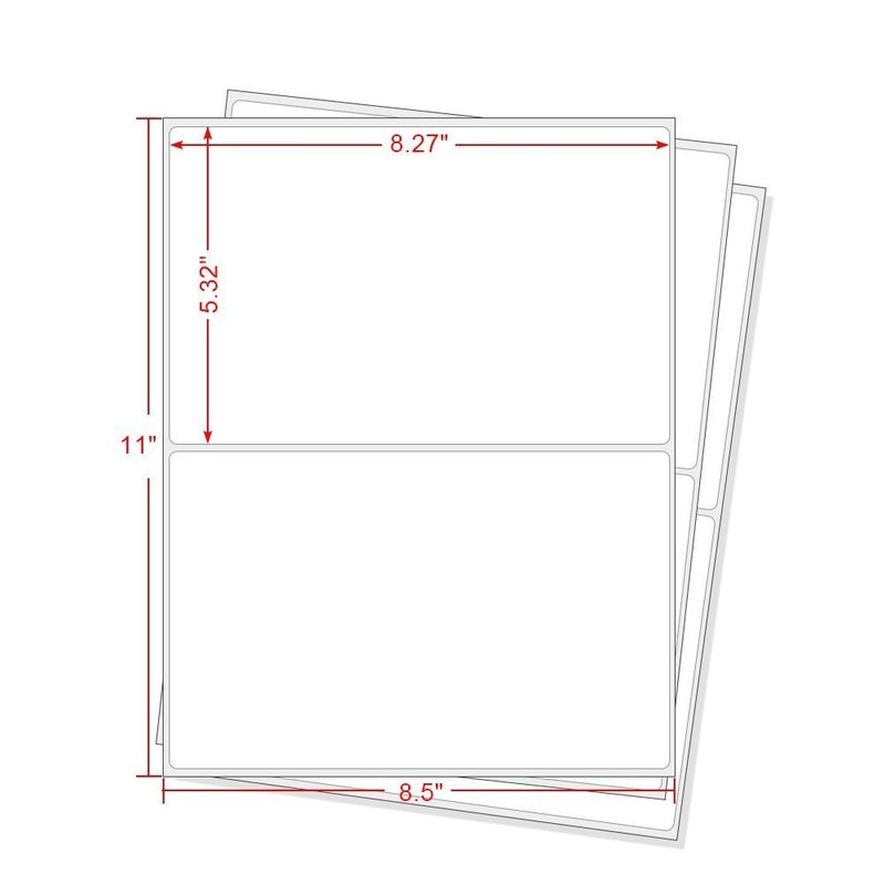 RBHK 8.5 x 5.5 Inches Half Sheet Self Adhesive Shipping Address Labels for Laser and Inkjet Printer, Rounded Corner, 1000 Labels - Image 2